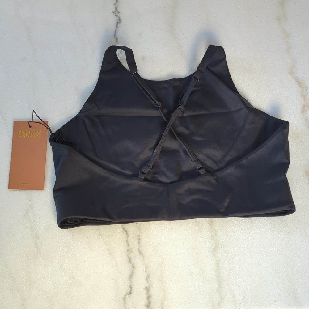 NWT Girlfriend Collective Black Topanga Halter Bra Size Large - Picture 11 of 13